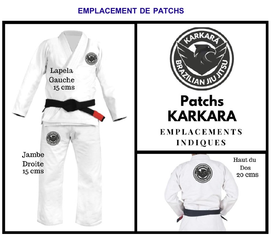 Emplacement officiel des patchs Karkará sur le kimono